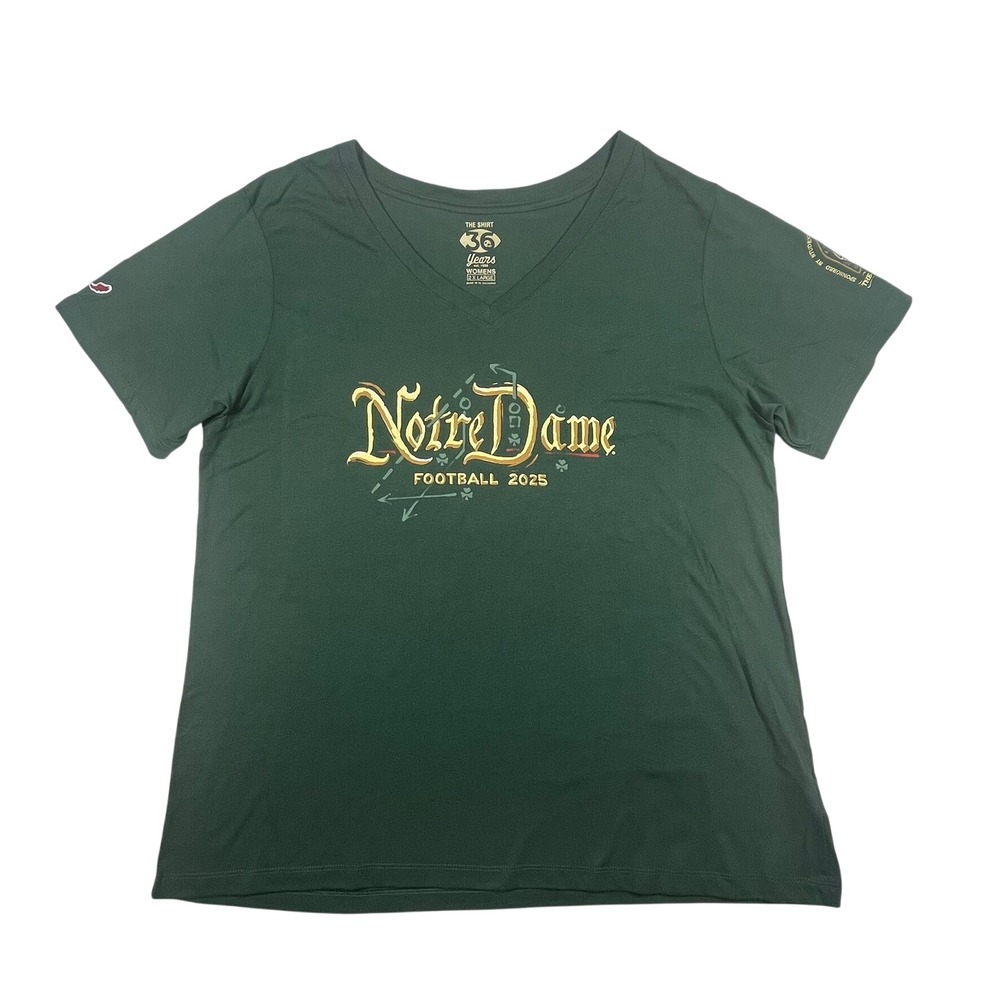 University of Notre Dame Fighting Irish Football Graphic Tee Womens 2XL Green